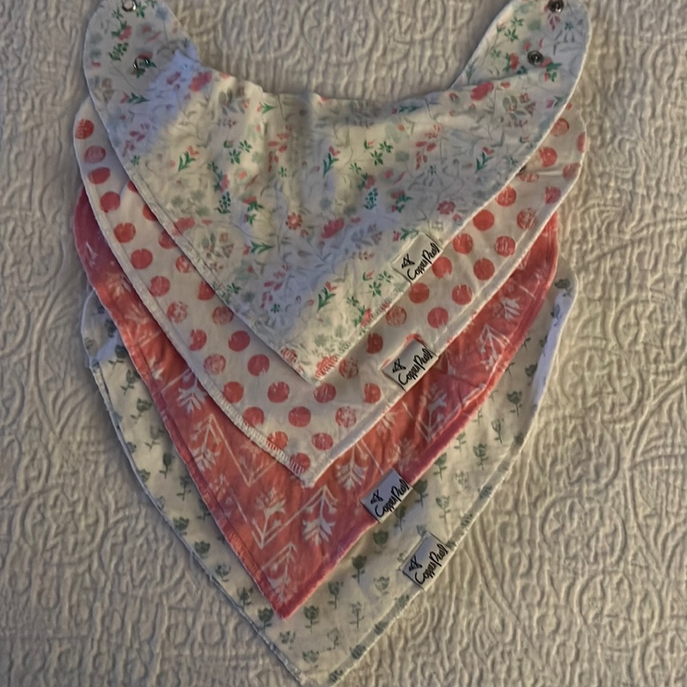 Copper pearl bandana bibs